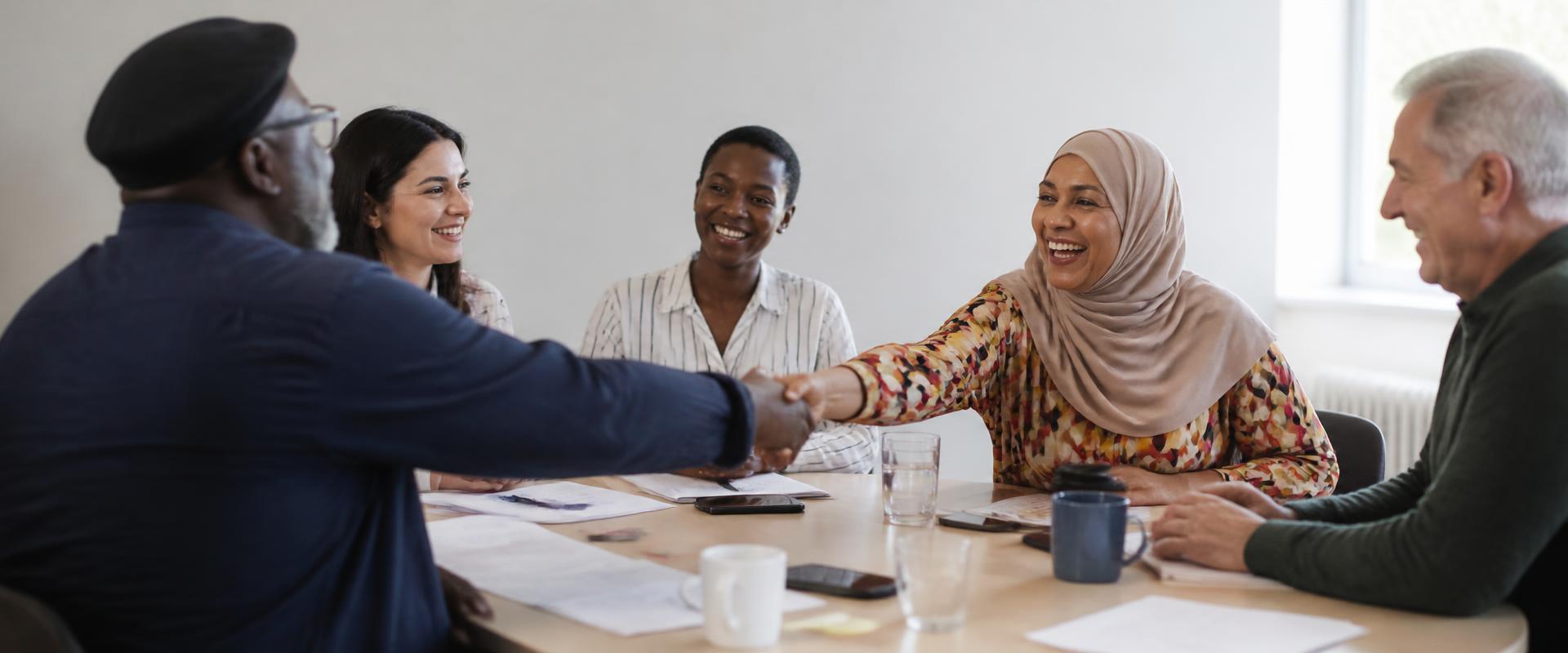 People meeting and building a community partnership